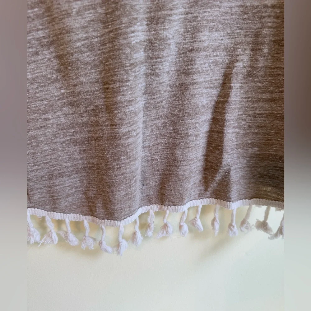 Hayden Girls Taupe Hooded Sweater with Fringe *GOOD USED CONDITION*
